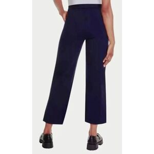 GLORIA VANDERBILT Tummy Control Wide Leg Ponte Pants Medium Navy Blue Crop  NWT